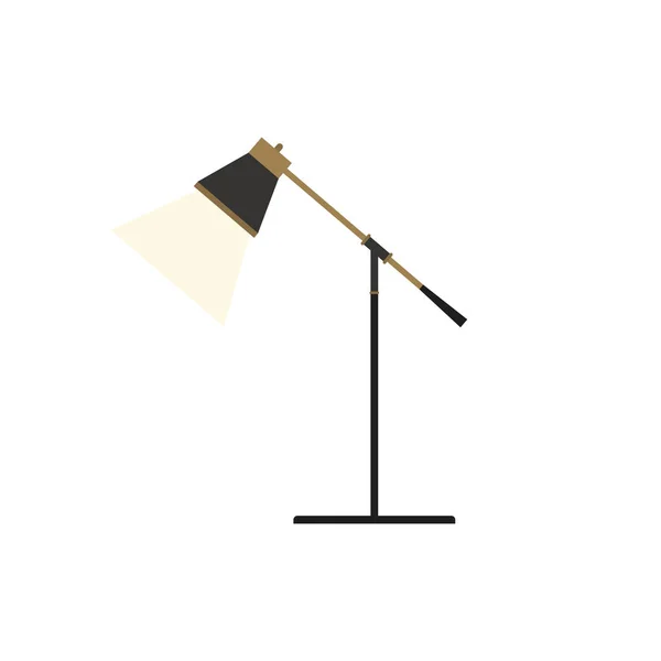 Office Tafel Lamp Plat Design Stijl Bureaulamp Moderne Vectorillustratie — Stockvector