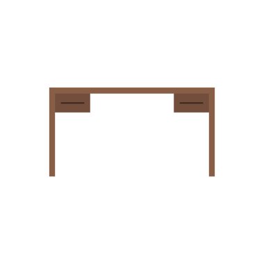 Ofis masası düz tasarım vektör çizimi. çalışma alanı illüstrasyonu