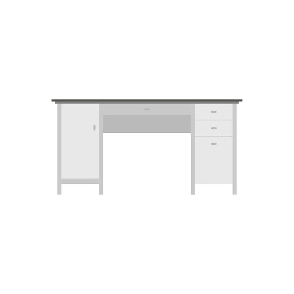 Office Desk Flat Design Vector Illustration Workspace Illustration — Stock Vector