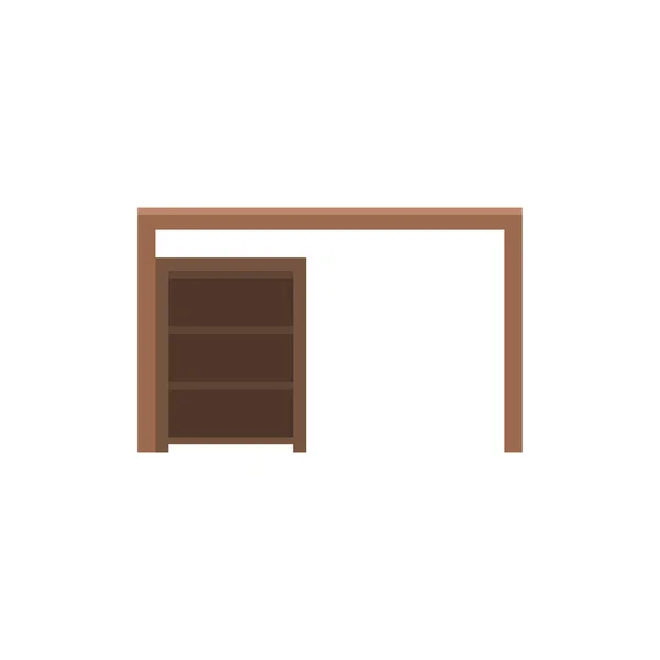 Kontorsbord Platt Design Vektor Illustration Illustration Arbetsplatsen — Stock vektor