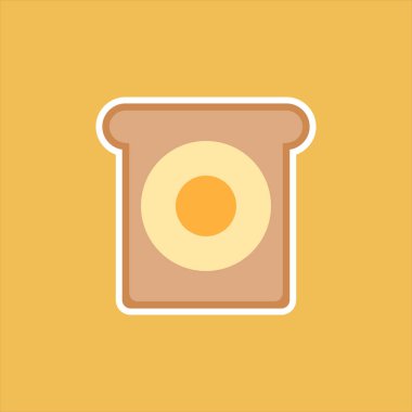 karikatür yumurta tostu düz tasarım vektör çizimi. Hafif tost ve kızarmış yumurta..