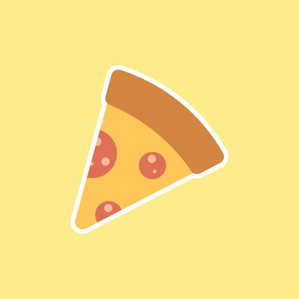 Kartun Irisan Pizza Datar Desain Vektor Ilustrasi Potongan Pizza Diisolasi - Stok Vektor