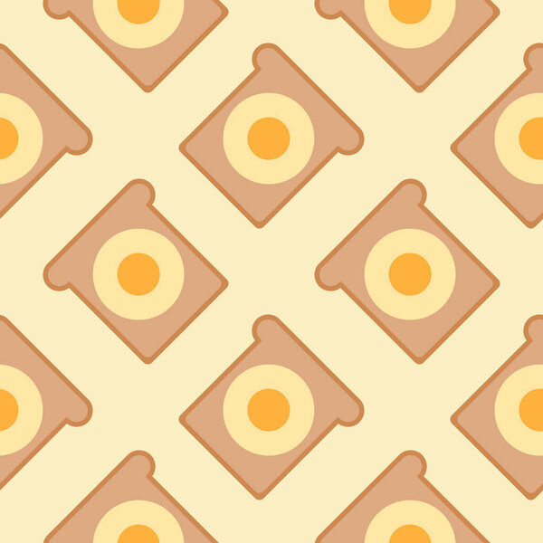egg toast seamless pattern vector illustration