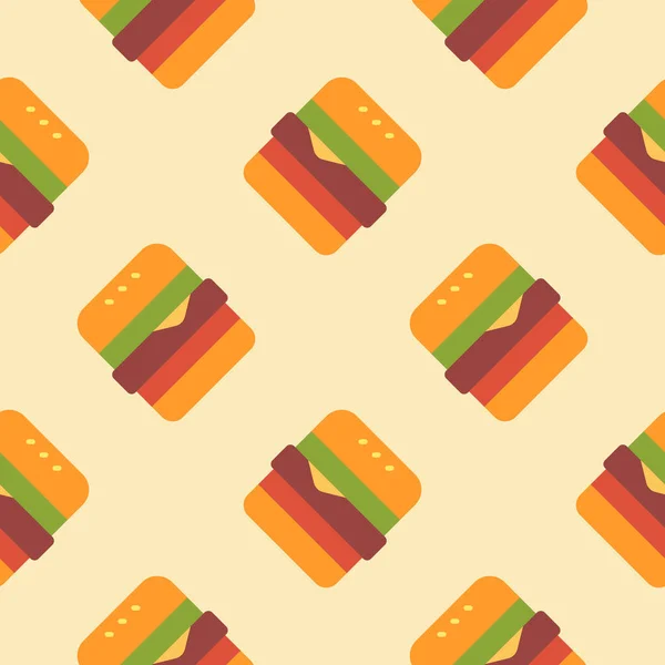 Hamburger Bezešvé Vzor Vektorové Ilustrace — Stockový vektor