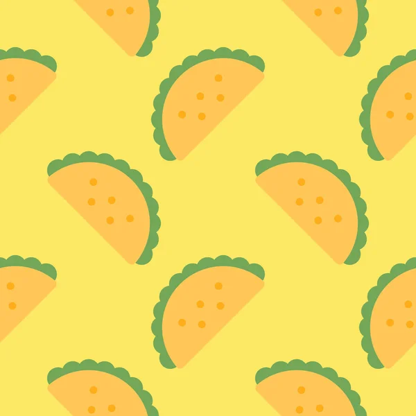 Taco Seamless Pattern Vector Illustration — Stock Vector