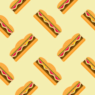 Sandviç Dikişsiz desen vektör çizim