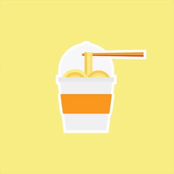 Ramen Vlakke Ontwerp Vector Illustratie Japanse Ramen Soep Japanse Keuken — Stockvector