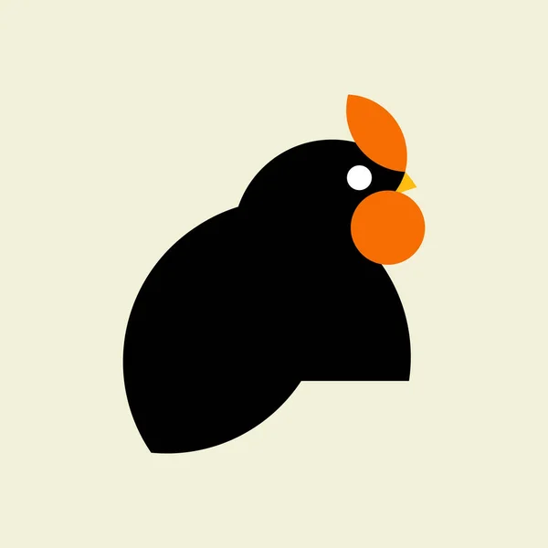 Abstrakcyjny Kogut Logo Płaski Projekt Wektor Ilustracji Wektor Geometryczny Kurczaka — Wektor stockowy