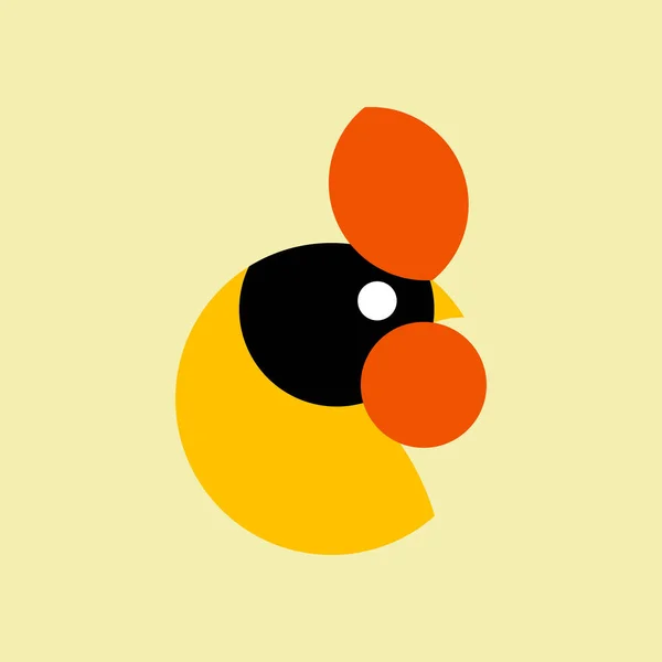 Abstrakcyjny Kogut Logo Płaski Projekt Wektor Ilustracji Wektor Geometryczny Kurczaka — Wektor stockowy
