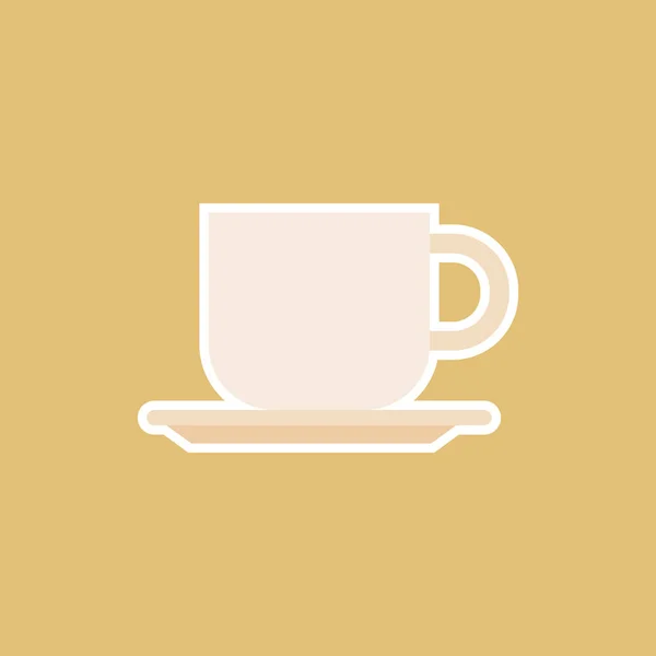Una Tazza Caffè Disegno Piatto Illustrazione Vettoriale — Vettoriale Stock