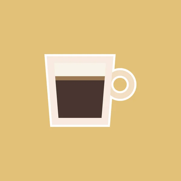 Eine Tasse Kaffee Flache Designvektorillustration — Stockvektor