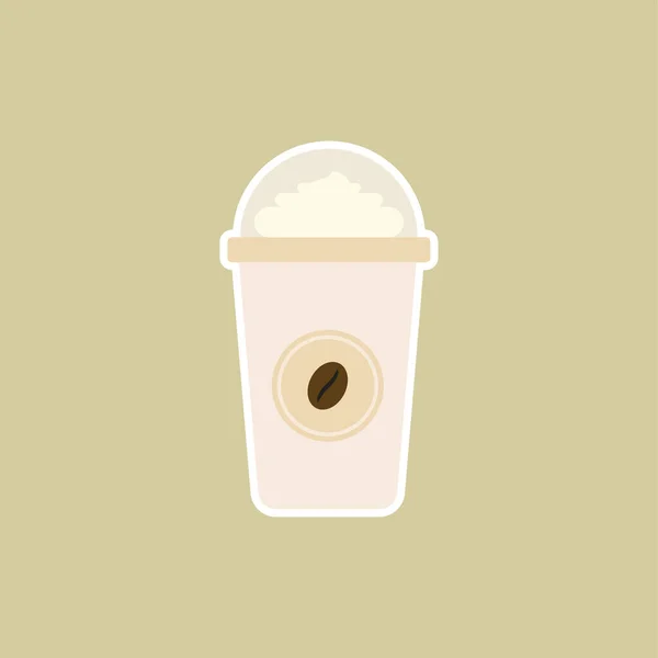 一杯咖啡平面设计矢量插图 咖啡杯矢量图解分离的背景 扁平型塑料咖啡杯 — 图库矢量图片
