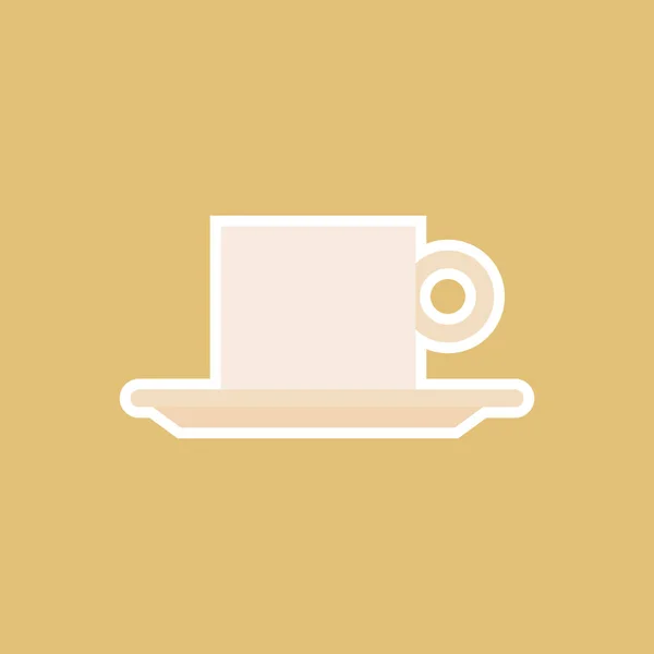 Cup Coffee Flat Design Vector Illustration — Stock Vector