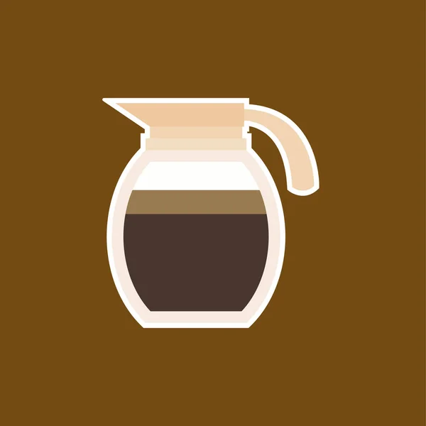 Glazen Pot Met Koffie Platte Ontwerp Vector Illustratie — Stockvector