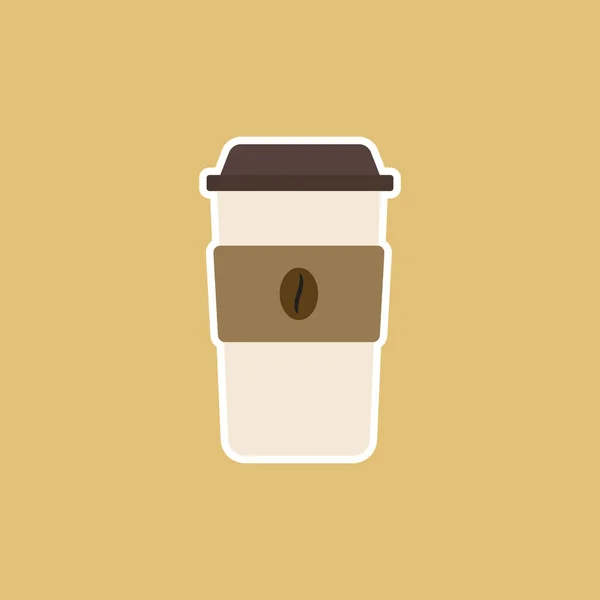 Ένα Φλιτζάνι Καφέ Επίπεδη Σχεδίαση Διανυσματική Απεικόνιση Εικονογράφηση Διάνυσμα Φλιτζάνι — Διανυσματικό Αρχείο