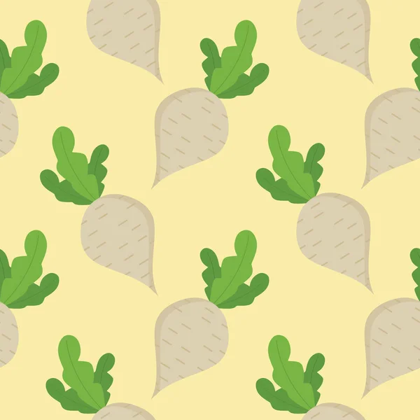 Radish Turnip Seamless Pattern Vector Illustration Patrón Inconsútil Vegetariano Vegano — Archivo Imágenes Vectoriales