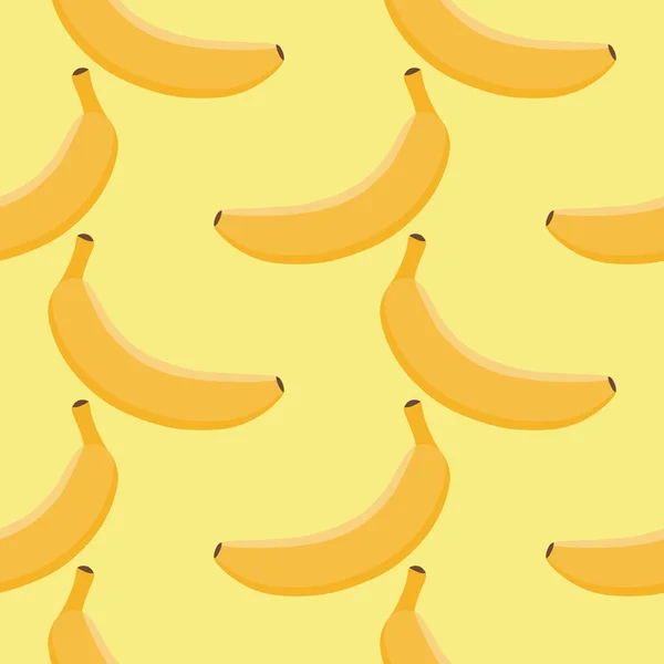 Egzotikus Zökkenőmentes Minta Sárga Banán Színes Háttér Színes Banán Zökkenőmentes — Stock Vector