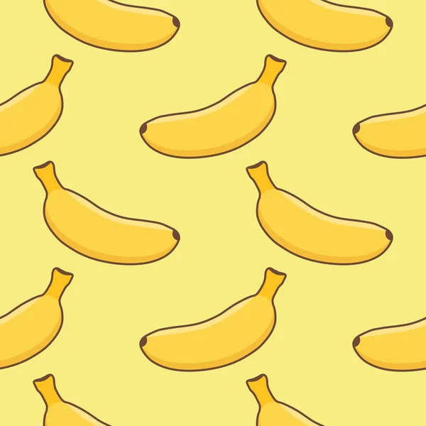 カラフルな背景に黄色のバナナとエキゾチックなシームレスなパターン 背景にバナナの色のシームレスなパターンイラスト — ストックベクタ