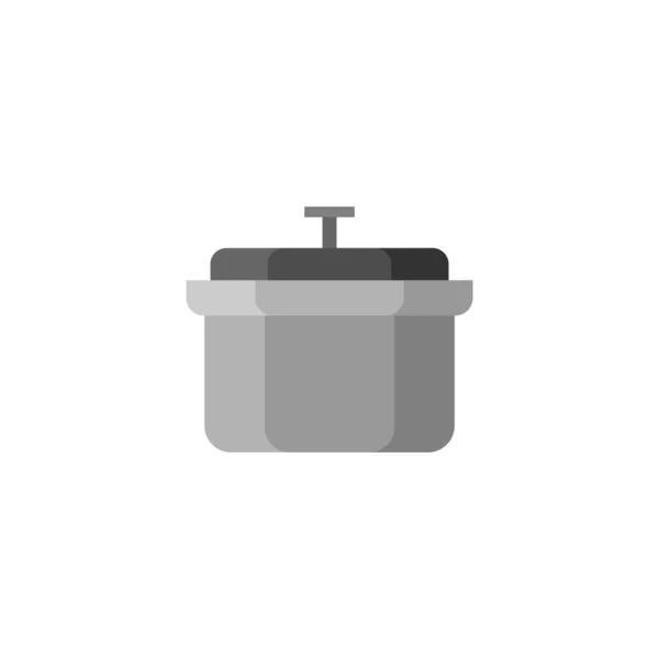 Eintopf Küchengeräte Flache Design Vektor Illustration Geschirr Symbol — Stockvektor