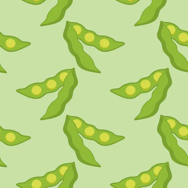 Sojabohnen Nahtlose Muster Vektor Illustration Vegane Und Vegetarische Textur Gesunde — Stockvektor
