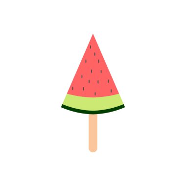 Karpuz dondurması düz tasarım vektör çizimi