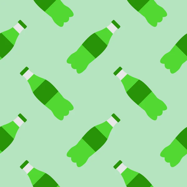 Erfrischungsgetränk Nahtlose Mustervektorabbildung Flasche Limo Mit Nahtlosem Muster — Stockvektor