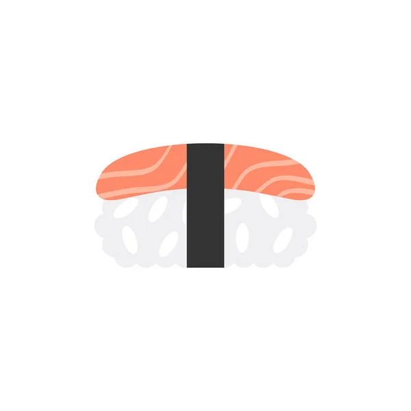 Flachbild Vektorillustration Für Lachssushi Vorlage Für Japanisches Food Café Japanisches — Stockvektor