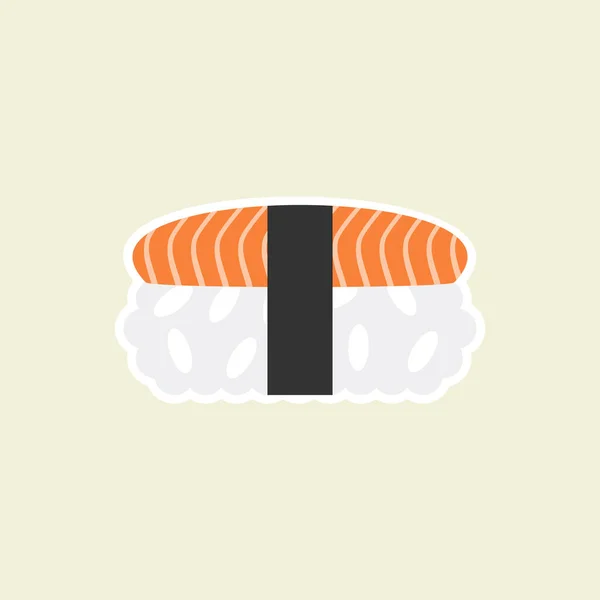 Ilustração Vetorial Desenho Plano Sushi Salmão Modelo Para Café Comida — Vetor de Stock