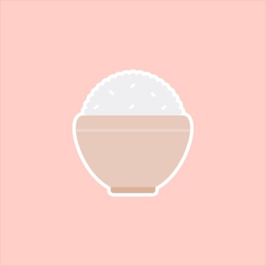 pirinç kasesi düz tasarım vektör çizimi