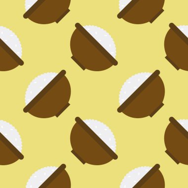 Pirinç kasesi pürüzsüz desen. Asya gıda vektör illüstrasyonu