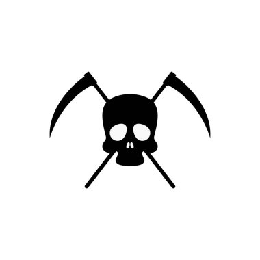 Sembol vektör illüstrasyonlu kafatası. Azrail simgesi