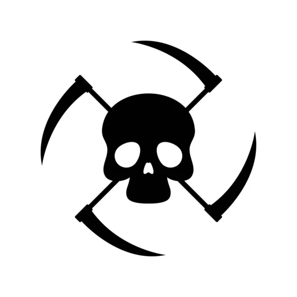Skull Scythe Symbol Vector Illustration Reaper Icon — Stock Vector