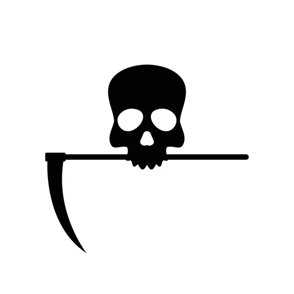 Skull Scythe Symbol Vector Illustration Reaper Icon — Stock Vector