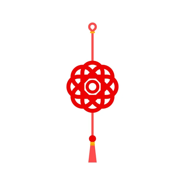 Chinesischer Roter Knoten Vektor Illustration Traditionelles Chinesisches Symbol — Stockvektor
