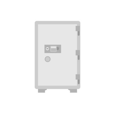 Metal kasa vektör çizimi. Güvenli daire tasarımı. Şifreli kutular. Altın ve para koruması. Vektör kümesinde boş kasa