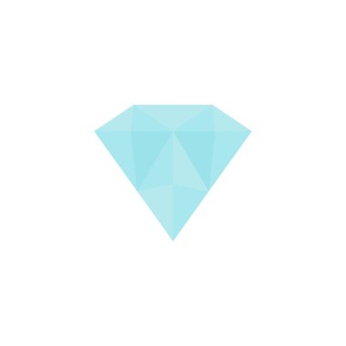 Elmas düz tasarım vektör çizimi. Mücevher logosu işareti. Vektör çizimi. Beyaz arkaplanda izole.