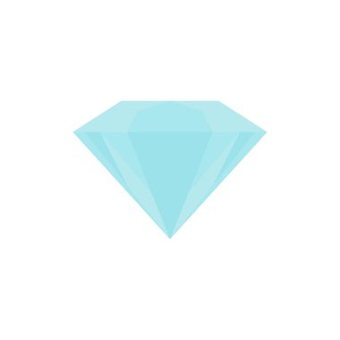 Elmas düz tasarım vektör çizimi. Mücevher logosu işareti. Vektör çizimi. Beyaz arkaplanda izole.