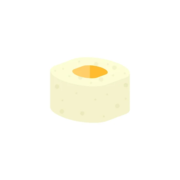 Illustration Vectorielle Design Plat Sushi Rouleau Sushi Saumon Riz Symboles — Image vectorielle