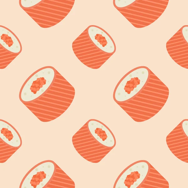 Sushi Motif Sans Couture Illustration Vectorielle Cuisine Japonaise Plat Oriental — Image vectorielle