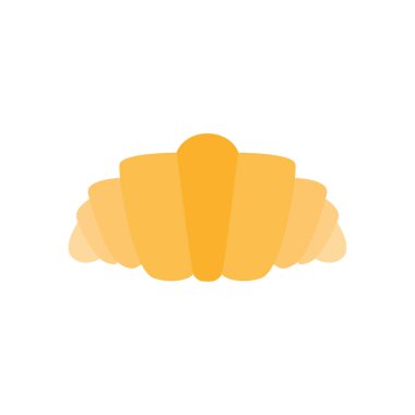 Kruvasan düz tasarım vektör çizimi. Pasta simgesi