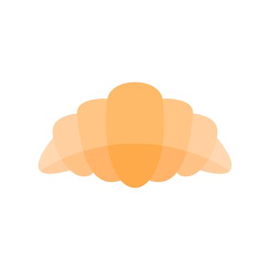 Kruvasan düz tasarım vektör çizimi. Pasta simgesi