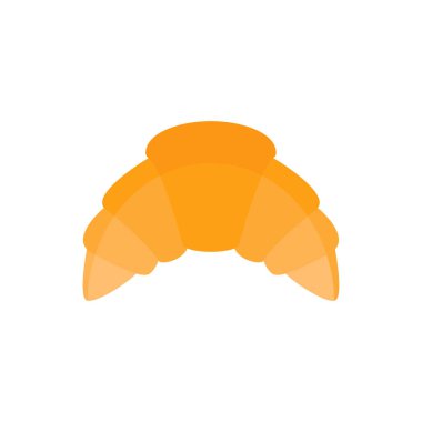 Kruvasan düz tasarım vektör çizimi. Pasta simgesi