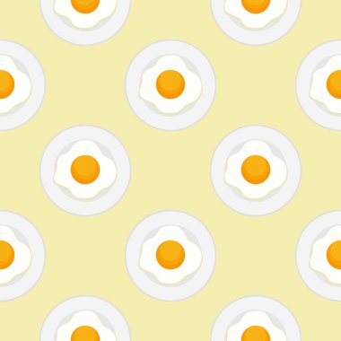 Kızarmış yumurta dikişsiz vektör çizimi