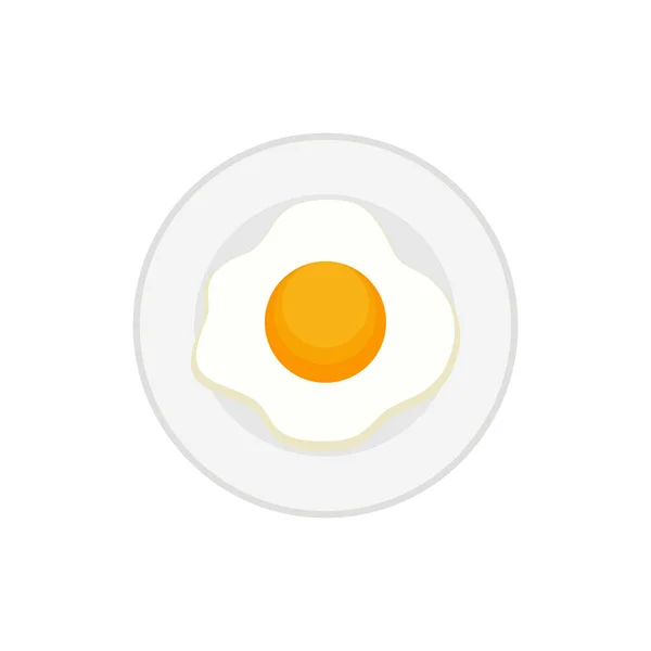 Жареное Яйцо Векторной Иллюстрации Солнечная Сторона Вверх Жареной Яйцеклетке Ярко — стоковый вектор