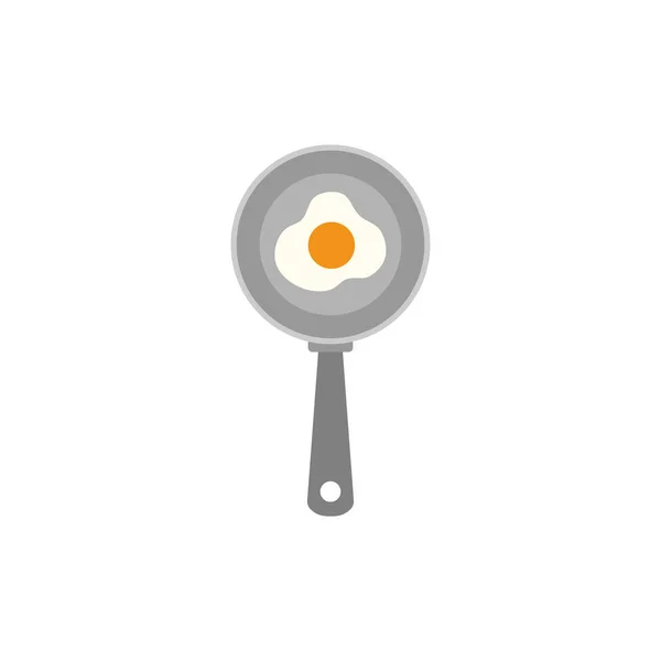 Жареное Яйцо Векторной Иллюстрации Сковороды Солнечная Сторона Вверх Жареной Яйцеклетке — стоковый вектор