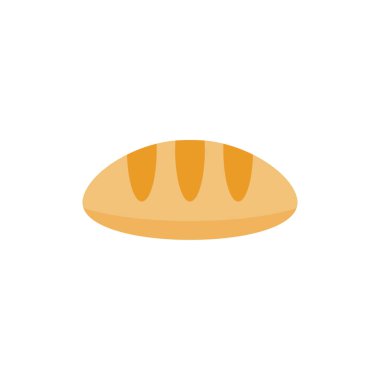 ekmek yassı tasarım vektör çizimi beyaz arkaplanda izole edildi