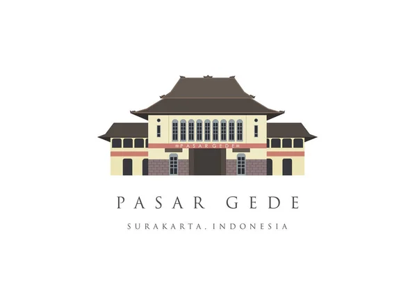 Pasar Gede Solo City Surakarta Signal Знаковая Икона Сольного Города — стоковый вектор