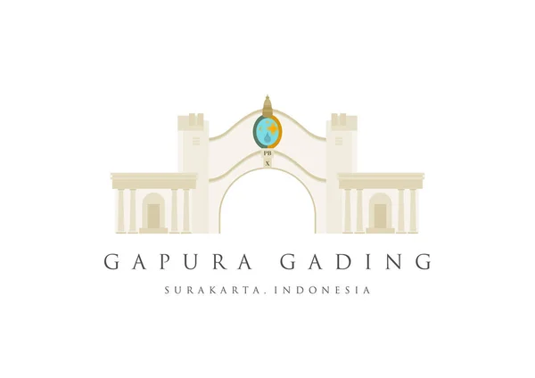 Gapura Gading Solo Surakarta Signal Знаковая Икона Сольного Города Суракарта — стоковый вектор