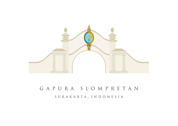 Gapura Slompretan Gapura Pasar Klewer Surakarta Solo City Surakarta Signal — стоковый вектор