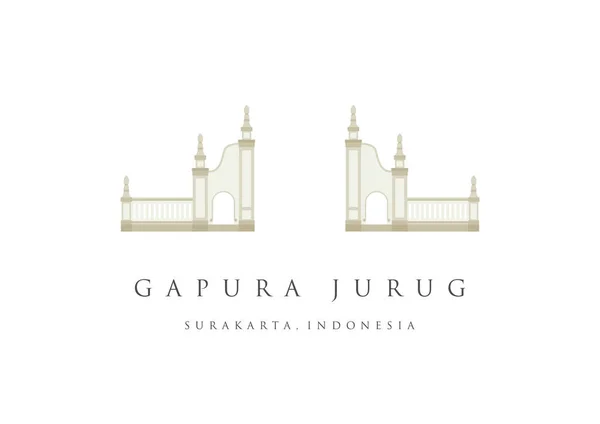 Гапура Журуг Иллюстрации Kraton Surakarta Vector Королевские Входные Ворота Культурное — стоковый вектор